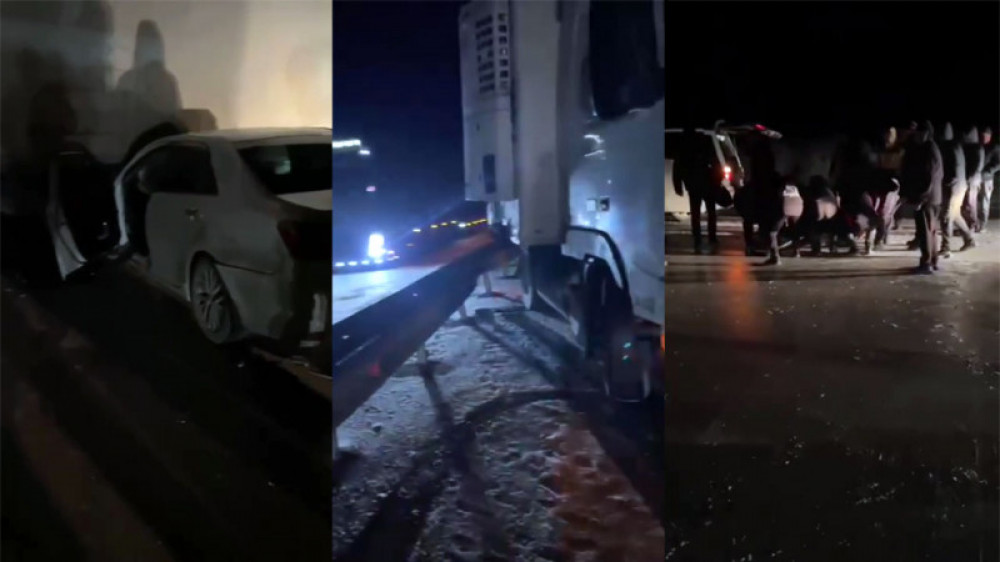 Алматы облысында жантүршігерлік жол апаты видеоға түсіп қалды