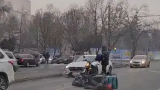 Алматыда мопед пен мотоцикл соқтығысып, бір адам зардап шекті