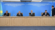 Тоқаев пен бас хатшы Антониу Гутерриш Алматыдағы  БҰҰ өңірлік орталығына барды