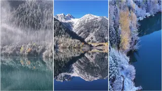 “Қыс пен күздің кездесуі“: қазақстандық Есік көліндегі сұлулықты көрсетті