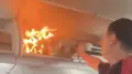 Ұшақ бортында өрт шықты - видео