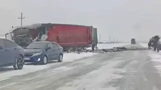 Қазақстанның солтүстігінде екі жүк көлігі соқтығысып, жүргізуші қаза тапты
