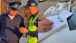 Талғардағы полиция бөлімшесі маңына көлігін дұрыс қоймаған майор видеоға түсіп қалды