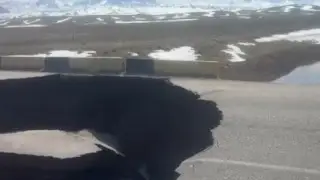 Алматы облысында еріген қар суы салдарынан тасжол опырылды - видео