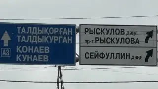 Алматыдағы қате жазылған жол көрсеткіші Қазнет назарын аударды