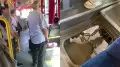 Шымкентте едені тесік автобус видеоға түсіп қалды