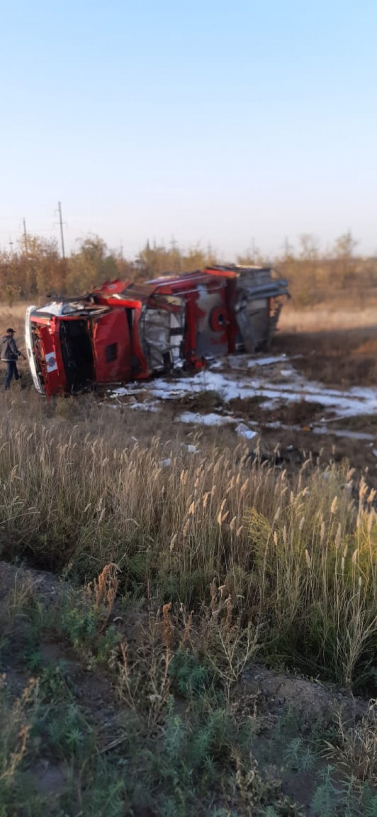 Пожарная машина перевернулась в Уральске: погиб водитель: 19 сентября 2020  01:39 - новости на Tengrinews.kz