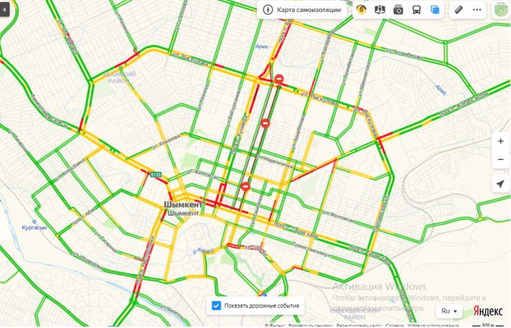 Карта шымкента с улицами
